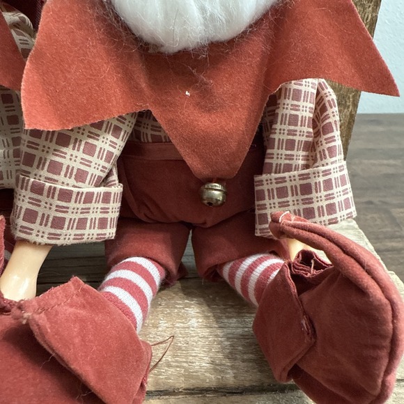 VTG 1954 Santa Pixie Elf Shelf Sitter Doll Christmas Tree Ornaments Decor Set/2 - Picture 5 of 8